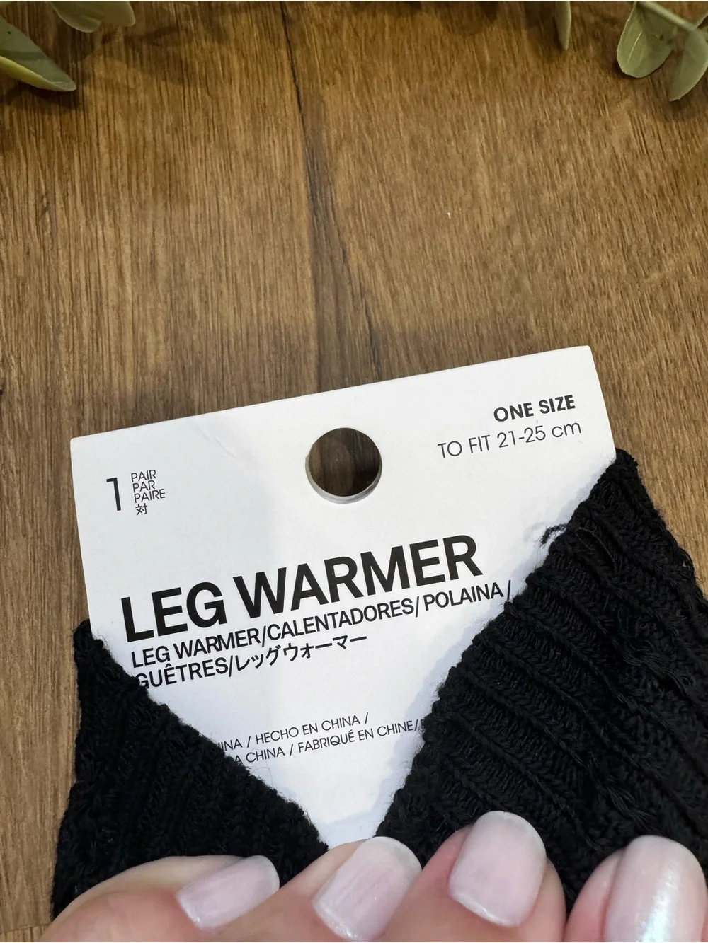 Black Knit Slouchy Leg Warmers One Size NWT